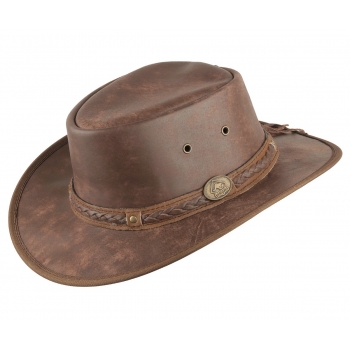 SPRINGBROOK TAN kapelusz skórzany 5H86 by SCIPPIS AUSTRALIA