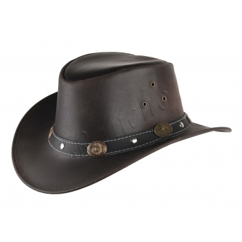 RENO BROWN  kapelusz skórzany 5H96 by SCIPPIS AUSTRALIA