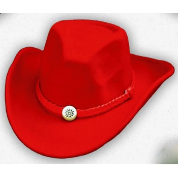 Czerwony kapelusz filcowy