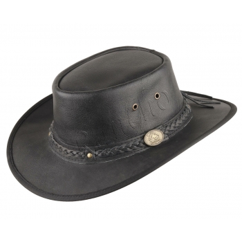 SPRINGBROOK BLACK kapelusz skórzany 5H86 by SCIPPIS AUSTRALIA